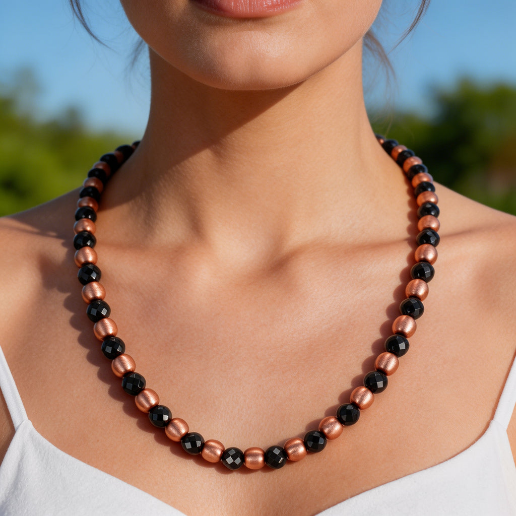 WOLLET Black Obsidian Magnetic Necklace