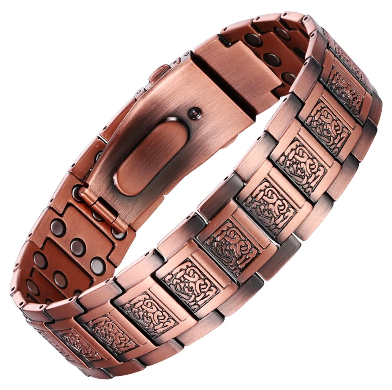 Wollet Bracelet for Men, 3X Strength Magnetic Therapy Bracelet with Powerful 3800 Gauss Magnets,Copper Cooper Jewelry