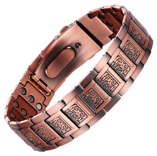 Wollet Bracelet for Men, 3X Strength Magnetic Therapy Bracelet with Powerful 3800 Gauss Magnets,Copper Cooper Jewelry