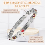 Wollet Stainless Steel Medical Alert ID Bracelets for WoMen, Engraved Diabetic Type 2