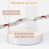 Wollet Stainless Steel Medical Alert ID Bracelets for WoMen, Engraved Diabetic Type 2