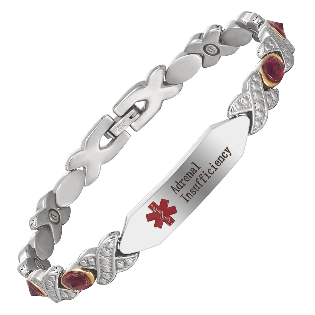 Wollet Stainless Steel Medical Alert ID Bracelets for WoMen