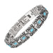 WOLLET Women’s Vintage Silver-Tone Magnetic Bracelet with Turquoise Inlay