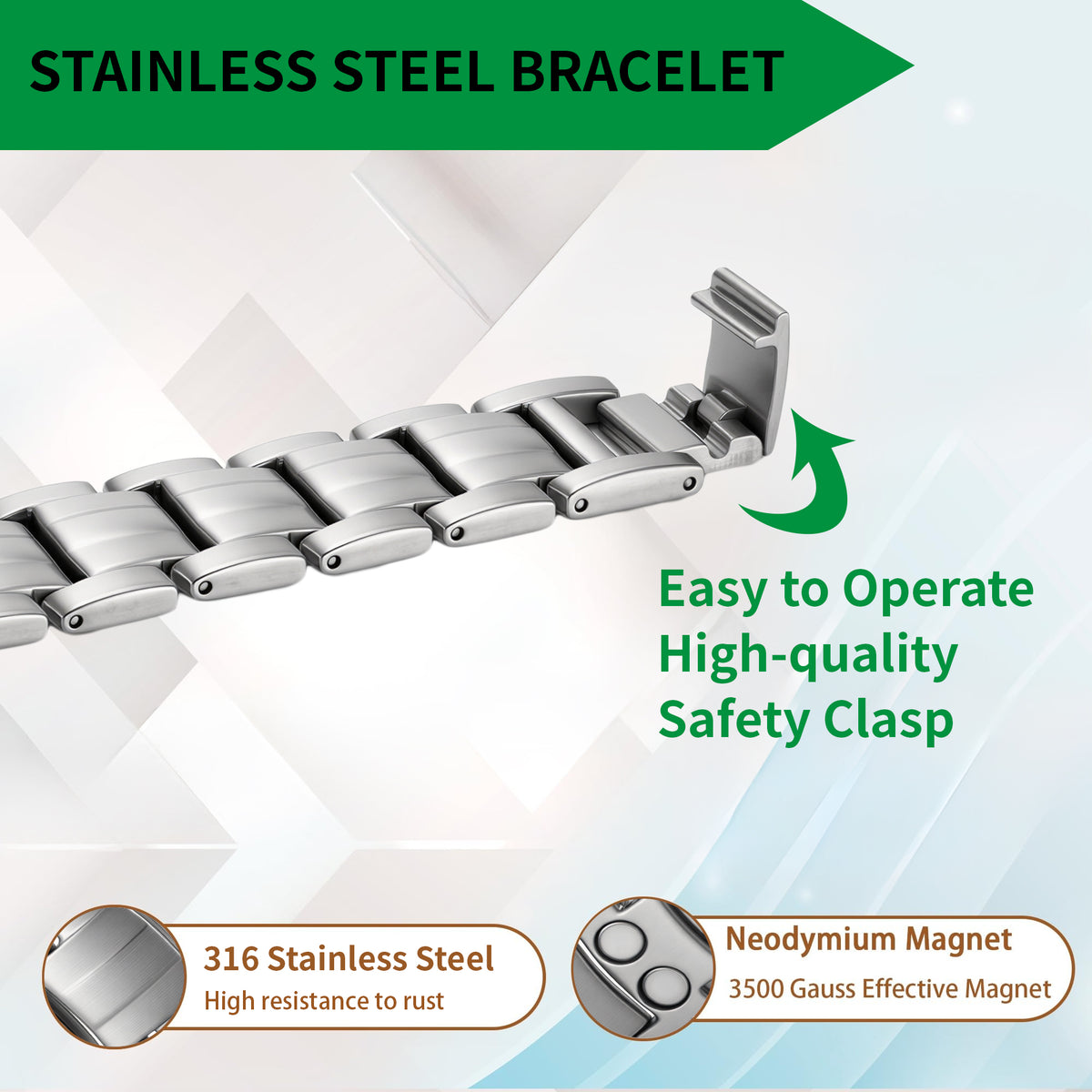 WOLLET Men’s   Bracele Magnetic Design. Timeless Style.