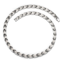 WOLLET Men's Titanium Magnetic Chain Necklace, Premium Silver Link Design, Heavy Duty Stainless Steel Jewelry