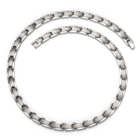WOLLET Men's Titanium Magnetic Chain Necklace, Premium Silver Link Design, Heavy Duty Stainless Steel Jewelry