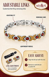 WOLLET Women’s Titanium Magnetic Bracelet – Stylish Rose Gold and Silver Two-Tone Design