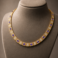 WOLLET Gold Amethyst Gemstone Necklace – Luxury Vintage Inspired Jewelry