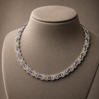 WOLLET Silver Gold Amethyst Necklace – Vintage Luxury Botanical Jewelry