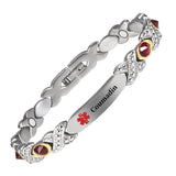 Wollet Stainless Steel Medical Alert ID Bracelets for WoMen