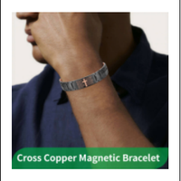 Wollet Men’s Copper Cross Magnetic Bracelet