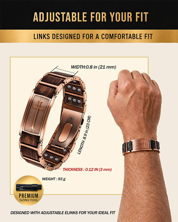 Wollet Rose Gold Magnetic Cross Bracelet