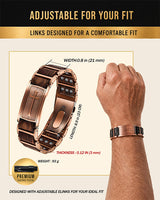 Wollet Rose Gold Magnetic Cross Bracelet（Copper & Black）