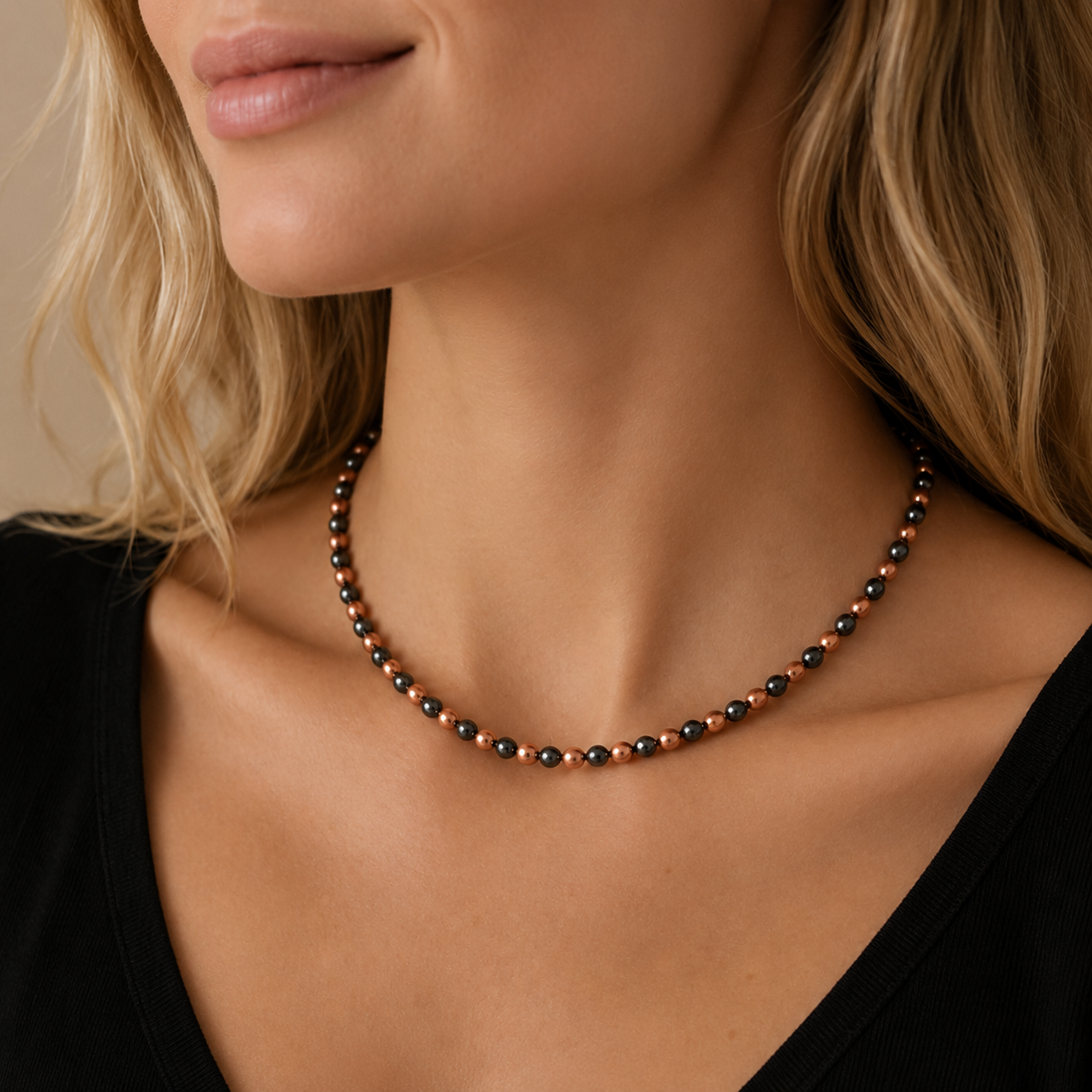 WOLLET Black Obsidian Magnetic Necklace
