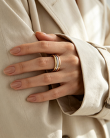 WOLLET Tri-Color Magnetic Bracelet – Luxury Open Cuff Jewelry with Gold, Silver &amp; Rose Gold Design