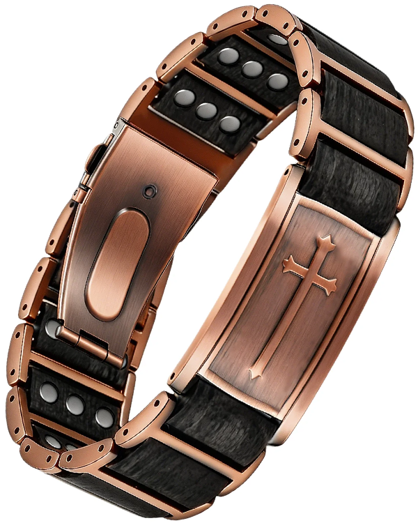 Wollet Rose Gold Magnetic Cross Bracelet