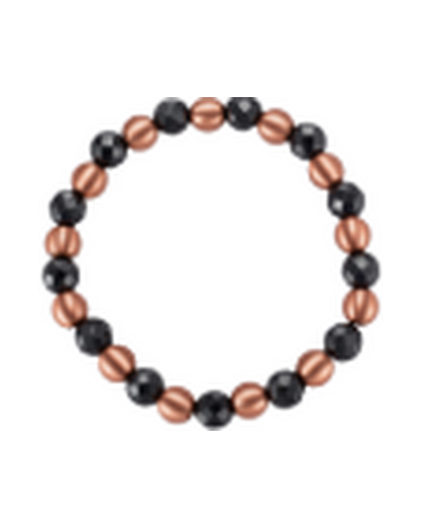 WOLLET black and rose-copper beaded bracelet, model HMB-1178