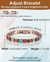 Wollet Pure Copper Magnetic Bracelets, Colorful Turquoise
