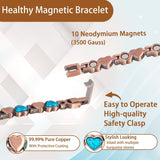 Wollet Magnetic  Pure Copper Bracelet for Women, Turquoise Stone