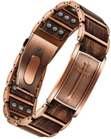 Wollet Rose Gold Magnetic Cross Bracelet