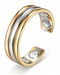 WOLLET Tri-Color Magnetic Bracelet – Luxury Open Cuff Jewelry with Gold, Silver & Rose Gold Design