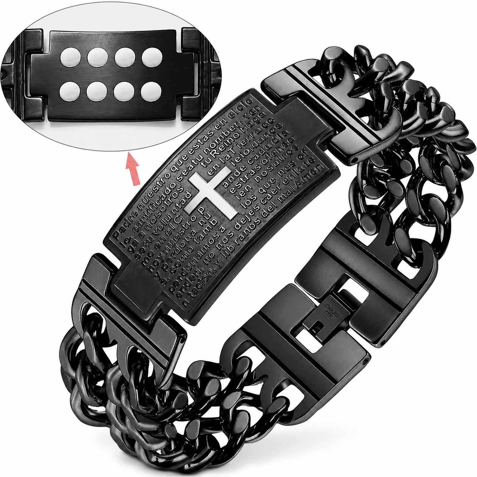 WOLLET Stainless Steel Magnetic Bracelet for Men