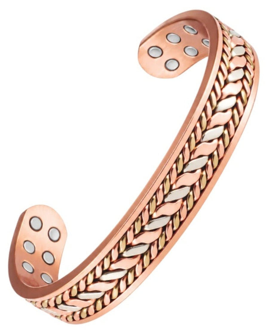 WOLLET 99.95% Pure Copper Magnetic Bracelet for Men – Premium Adjustable Link Bracelet with Dual Neodymium Magnets