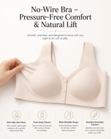 WOLLET Magnetic Sleep Bra for Women, 3000 Gauss NdFeB Magnets, Wireless Seamless Comfort Bra with Front Closure, Wide Straps and Gentle Everyday Support