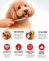 Black Mineral Massage Comb for Dogs & Cats