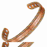 WOLLET Tri-Color Copper Magnetic Bracelet for Men – 99.95% Pure Copper Luxury Cuff Bracelet with Gold &amp; Silver Accents