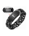 WOLLET black stainless steel magnetic link bracelet, model STB-4803B-8X