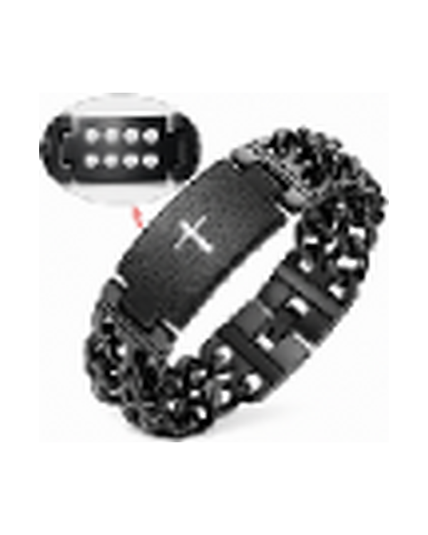WOLLET black stainless steel magnetic link bracelet, model STB-4803B-8X